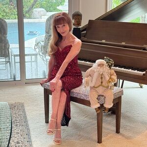 Lillie Rubin - Vintage BOB MACKIE Design Red Beaded and Sequined Evening Gown